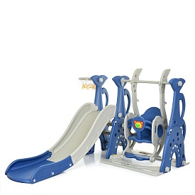 Гірка-гойдалка WM19083A-4 баскетбольне кільце, м'яч, синій, муз., світло, 148-180-в110см. - 1 - smarttoys.com.ua