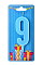 Свічка для торта  "Цифра 9" блакитна - 1 - smarttoys.com.ua