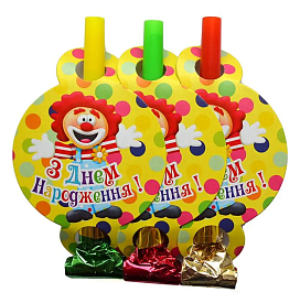 Язичок-гудок "Клоун З ДР" набір 6 шт - 1 - smarttoys.com.ua