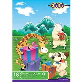 /Папір кольоровий, А4, 18 аркушів, 9 кольорів, KIDS Line - 1 - smarttoys.com.ua