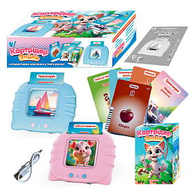 Картридер Знань 84499 (60) "WToys", 2 кольори, ОЗВУЧУВАННЯ УКРАЇНСЬКОЮ МОВОЮ, USB-кабель, регулювання гучності, 112 карток, 224 зображення, 18 тем, аб - 1 - smarttoys.com.ua