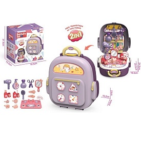 Набір аксесуарів 2501-3 2в1 (валіза, трюмо), фен, гребінець, флакони, каблучки, кор., 21,5-19-13 см. - 1 - smarttoys.com.ua