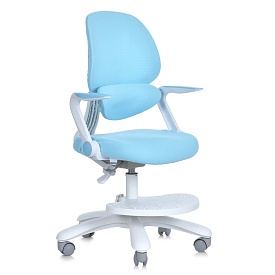 Дитяче крісло M 6057-4 з підлокіт. і підніж., блок.коліс,м'яке сид.,спинка із сітки,регул.вис.,синій - 1 - smarttoys.com.ua