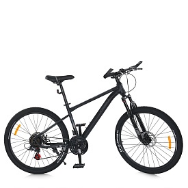 Велосипед 26д. MTB 2605-1 SKD75,стал.рама 16",SUNRUN 24SP,подвійн.обода,диск.гальма,підніжка,чорний - 1 - smarttoys.com.ua