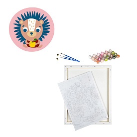 Набір для розпису по номерах Їжачок з яблуком Strateg розміром 20х20 см (HH7103) - 1 - smarttoys.com.ua