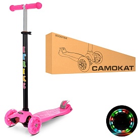 Самокат JR 3-003-P1 MAXI, кол.3шт.ПУ, 2пер.118мм.-світло, кермо 80-89см.. підніжка 39-30-13см., кор. - 1 - smarttoys.com.ua