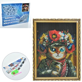 Набір для творчості MK 5067 алмазна мозаїка/вишивка, 30-40см., кіт-патріот, кор., 41-32-2,5см. - 1 - smarttoys.com.ua