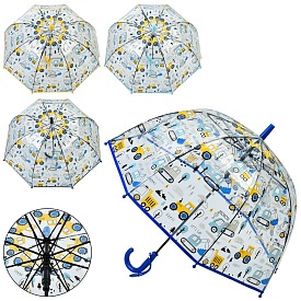Парасолька дитяча MK 5265 довжина 67 см., діаметр 70,5 см., клейонка, 4 кольори (транспорт), кул. - 1 - smarttoys.com.ua