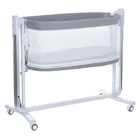 Ліжечко-манеж ME 1125-S NOA Graphite дитяче,APP,LED екран,4кол.,мартрац,гойдалка,ремені,сумка,сірий - 1 - smarttoys.com.ua