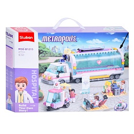 Конструктор SLUBAN M38-B1215 "Metropolis": Пересувний автомобіль для медсестер, 477дет. - 1 - smarttoys.com.ua