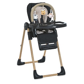 Стільчик ME 1115-W CRAFT Black для годування, 5-точ. ремені, матрац, 2 колеса, шкір., чорний. - 1 - smarttoys.com.ua