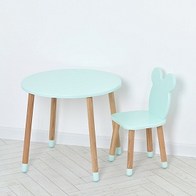 Столик 07-025B-ROUND зі стільчиком, бірюзовий - 1 - smarttoys.com.ua