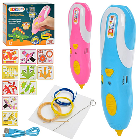 3D ручка D0757B тип філамента (пластик)-PCL(2 кольори), USB, картки, кор., 22-20-6,5 см. - 1 - smarttoys.com.ua