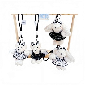 Підвіска FG250526029A м'яка іграшка, собака, плюш, ручка, 4 види, 17 см. - 1 - smarttoys.com.ua