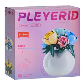 Конструктор SLUBAN M38-P8070 квіти у вазі, троянди, 16,15см, в кор-ці, 23-24-8см - 1 - smarttoys.com.ua