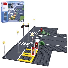 Конструктор SLUBAN M38-B1327 ігр.поле,база для конструктора,парковка,дорога,дорож.знаки,73 дет.,кор. - 1 - smarttoys.com.ua