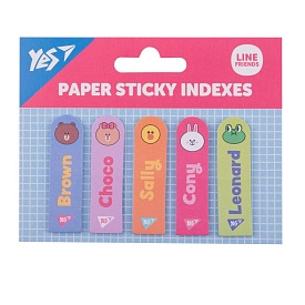 Індекси паперові Yes "Line Friends", 55*15мм, 100 шт (5x20) - 1 - smarttoys.com.ua