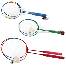 Бадмінтон залізний MS 0752 ракетки 2 шт., волан, 3 кольори, сітка, 56,5-20,5-4,5 см. - 1 - smarttoys.com.ua