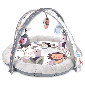 Килимок для немовляти ME 1170 Beige з об'ємними плюш.бортиками,5 підвісних іграшок,дуги,муз.,бежевий - 1 - smarttoys.com.ua