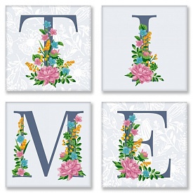 СН122 Набір для розпису за номерами. TIME прованс 18*18 см*4 шт. - 1 - smarttoys.com.ua