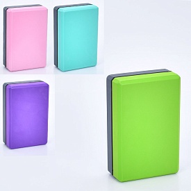 Блок для йоги MS 0858-16 EVA, двокольоровий, 4 кольори, 120г, кул., 23-15-7,5 см. - 1 - smarttoys.com.ua