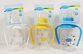 Li 140 Пляшка кругла з ручками та силіконовою соскою 125 мл - 1 - smarttoys.com.ua