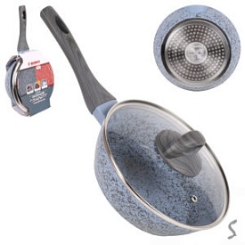 Сковорода лита "Granite" інд. дно з кришкою 28*7.2см., 10375-28 - 1 - smarttoys.com.ua