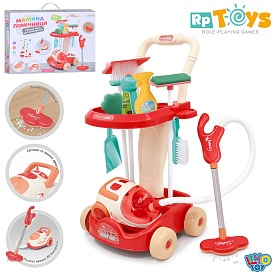 Набір для прибирання 8009 візок,пилосос-пенопластові кульки,щітки,10предм.,муз.,світло,бат.,кор.,49 - 1 - smarttoys.com.ua