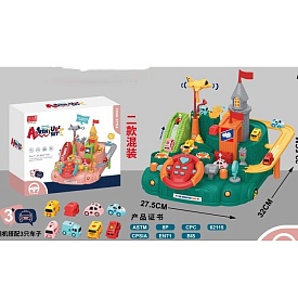 Гараж A333-330F кермо, машинки, літак, 2 кольори, кор., 35,5-28-11,5 см. - 1 - smarttoys.com.ua