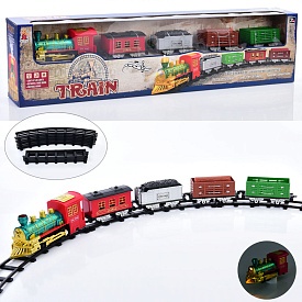 Залізниця 5818-1P локомотив, 5 вагонів,пара/дим, муз., світло, 12дет., бат., кор., 83-20-8 см. - 1 - smarttoys.com.ua