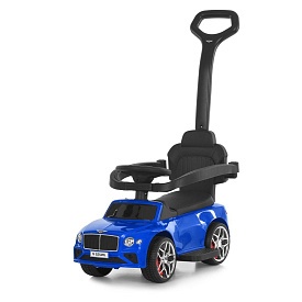 Каталка-толокар M 6252EL-4 (1шт) бат.ручка, муз, світло, шкіра, підсклянник, MP3, USB, BLUETOOTH, синій - 1 - smarttoys.com.ua