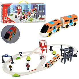Трек 7731A  поїзд, 1 вагон, дорожні знаки, 35дет., світло, бат., кор., 48-21-9,5 см. - 1 - smarttoys.com.ua