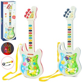 Гітара 793 мікрофон, 2 кольори, муз., світло, бат., кор., 45-16-5 см. - 1 - smarttoys.com.ua