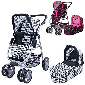 Візок 9662 для ляльки, мет., класика, поворот, кошик, люлька-переноска, 69-37-53 см. - 1 - smarttoys.com.ua