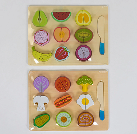 Дерев'яна гра Продукти на липучках С 39457 (60) 2 види - 1 - smarttoys.com.ua