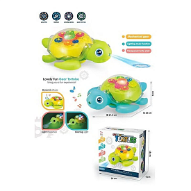 Черепашка 168-43 (60) 2 кольори, підсвічування, проєктор, мелодія, колеса вільного ходу, в коробці - 1 - smarttoys.com.ua