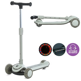 Самокат JR3-130-W Max-big, мет.+пласт.,3кол.ПУ,2кол.120мм,задн.85мм,муз.,світло,бат.,кор.,67-36-16см - 1 - smarttoys.com.ua