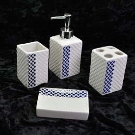 Набір для ванної "Mosaic blue" 4пр/наб 22*19*6.7см WW00761 - 1 - smarttoys.com.ua
