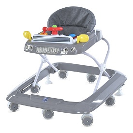 Ходунки M 6061-11 колеса 8 шт., стопор 2 шт., муз., світло, сірий. - 1 - smarttoys.com.ua