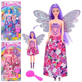 Лялька LY-2827 (48шт) 31см, фея, з крилами, спідниця, гребінець, 3 види, у слюді, 19-38-4см - 1 - smarttoys.com.ua