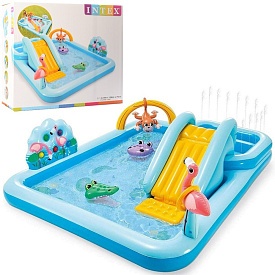 Ігровий центр 57161 Джунглі,2басейна(493и57л),гірка,від 3 р.,злив.клапан,ремкомпл.,кор.,244-198-7см. - 1 - smarttoys.com.ua
