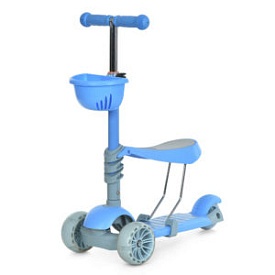 Самокат JR3-183-BL 3в1(біговел) метал+пластик, 3колесаПУ,кермо(3 полож.)корзина,блакитний,кор. - 1 - smarttoys.com.ua