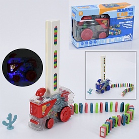 Гра LT276B машина-доміно, їздить, світло, доміно 60шт, наліпки,2 кольори, кор., 26,5-16-7,5 см. - 1 - smarttoys.com.ua