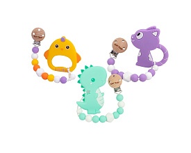 Іграшка дитяча. Прорізувач силіконовий з ланцюжком - 1 - smarttoys.com.ua