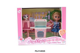 Лялька RR019 шарнірна, плита/гріль, продукти, кор., 26-20,5-7,5 см. - 1 - smarttoys.com.ua