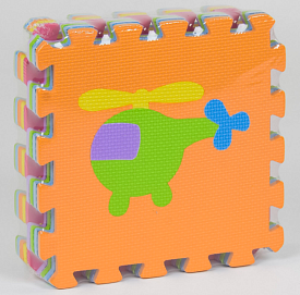 Килимок-пазл EVA 33111 НКC 027 "Транспорт" (24) масажний, 9 ел. в упаковці, 30х30см [Пленка] - 1 - smarttoys.com.ua