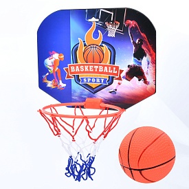 Баскетбольне кільце MR 1145 щит пласт., кільце пласт., сітка, м'яч, кул., 33,5-35-7 см. - 1 - smarttoys.com.ua