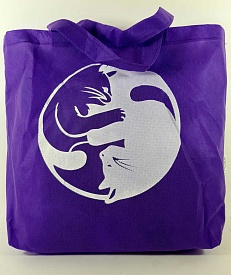 Сумка зі складним боком фіолетова (спанбонд) 35х45 з принтом - 1 - smarttoys.com.ua