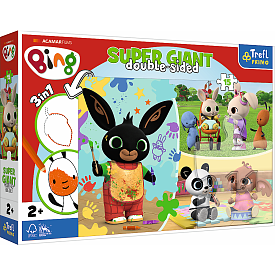 Пазли + розмальовка - (15 елм.SUPER GIANT) - "Веселий день" / Друзі з дитинства /Trefl - 1 - smarttoys.com.ua