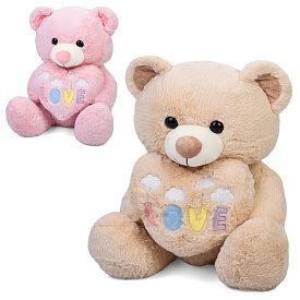 М'яка іграшка YG0384 ведмідь, 50-32-40cм, серце LOVE, 2 кольори, у пакеті - 1 - smarttoys.com.ua